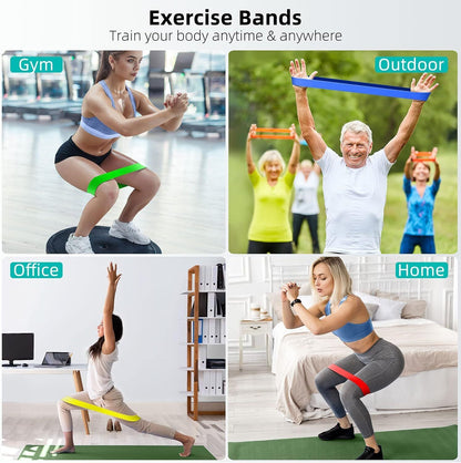 Resistance Bands Set, 5 Exercise Bands for Women & Men, Stretch Bands for Booty